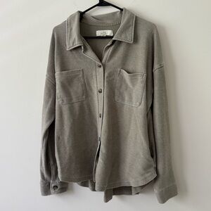 Thread & Supply Ribbed Knit Jacket Light Green Extra Large XL